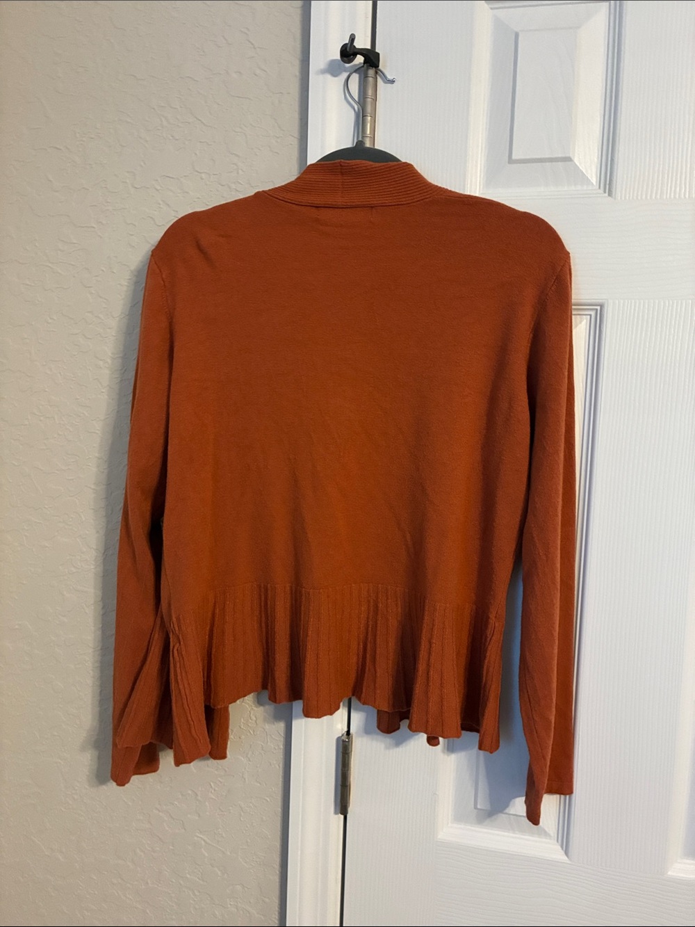 Grace Karin Rust Open-Front Ruffle-Hem Cardigan - Picture 4 of 4